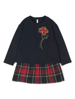 Il Gufo комплект из топа и юбки в клетку тартан, синий