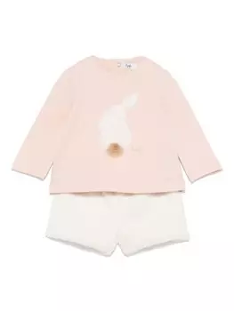 Il Gufo короткий комплект с мотивом кролика (две вещи), белый