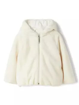 Il Gufo куртка с капюшоном и искусственным мехом, белый