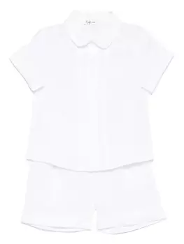 Il Gufo льняной комплект из рубашки и шортов, белый