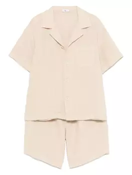 Il Gufo льняной комплект из рубашки и шортов, нейтральный