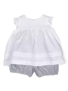 Il Gufo льняной комплект из топа и шортов, белый