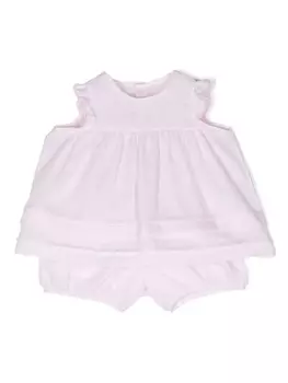 Il Gufo льняной комплект из топа и шортов, розовый