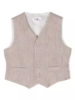 Il Gufo льняной жилет с вытачками, нейтральный цвет