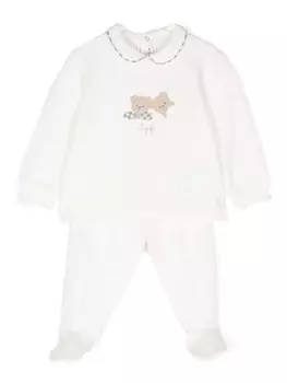 Il Gufo пижама с мотивом плюшевого мишки, белый