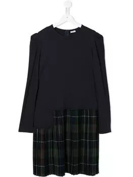 Il Gufo платье асимметричного кроя в клетку тартан, синий