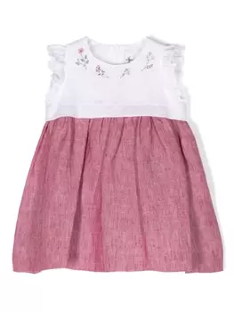 Il Gufo платье макси с цветочной вышивкой, розовый