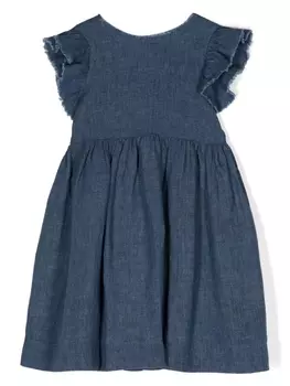 Il Gufo платье с бантом и открытой спиной, синий