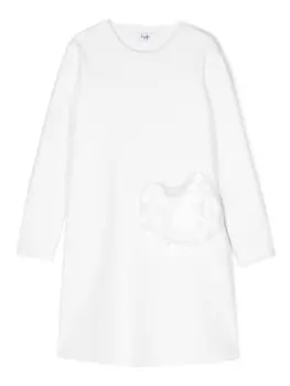 Il Gufo платье с цветочной аппликацией, белый