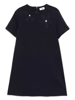 Il Gufo платье с цветочной аппликацией, синий