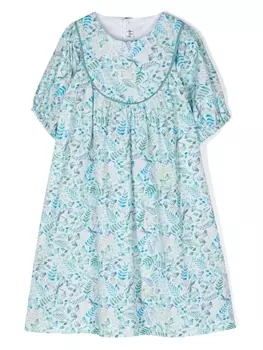 Il Gufo платье с цветочным принтом, синий