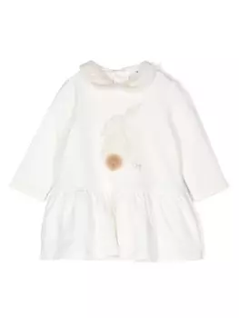 Il Gufo платье с вышитым логотипом, белый