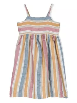 Il Gufo платье в полоску со складками, синий