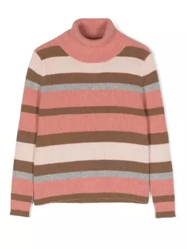 Il Gufo полосатый джемпер из необработанной шерсти, розовый