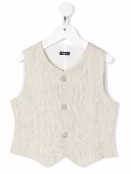 Il Gufo полосатый жилет на пуговицах, нейтральный цвет