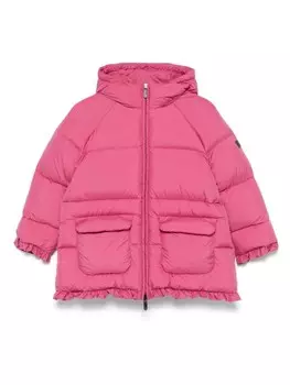 Il Gufo пуховик с нашивкой-логотипом, розовый