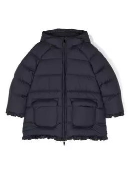 Il Gufo пуховик с нашивкой-логотипом, синий