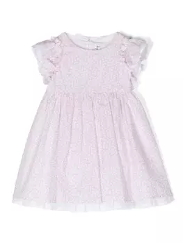 Il Gufo расклешенное платье с цветочным принтом, розовый