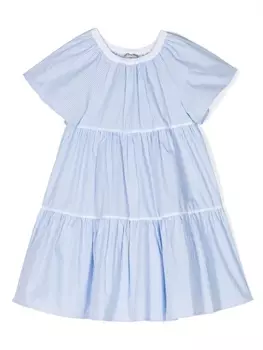 Il Gufo расклешенное платье в тонкую полоску, синий