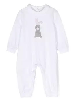 Il Gufo ромпер из джерси с нашивкой, белый