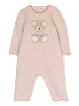 Il Gufo ромпер из вирджинской шерсти с аппликацией, розовый