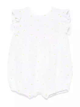 Il Gufo ромпер с цветочной вышивкой, белый