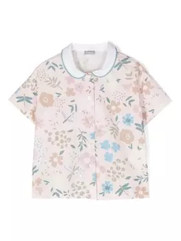 Il Gufo рубашка с цветочным принтом, розовый