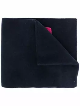 Il Gufo шарф с цветочной аппликацией и бахромой, синий