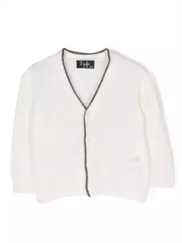 Il Gufo шерстяной кардиган с V-образным вырезом, нейтральный цвет