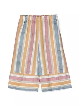 Il Gufo широкие брюки в полоску, коричневый