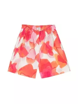 Il Gufo шорты-бермуды с абстрактным принтом, розовый