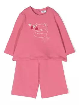 Il Gufo спортивный костюм с вышивкой, розовый