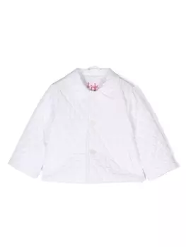 Il Gufo стеганая куртка-рубашка с вышитым логотипом, белый