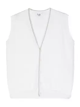 Il Gufo трикотажный жилет на пуговицах, белый