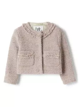 Il Gufo твидовый жакет с бахромой, розовый