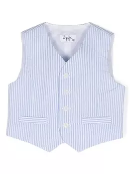 Il Gufo жилет из сирсакера в полоску, синий