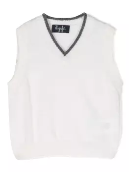 Il Gufo жилет с контрастной отделкой, нейтральный цвет