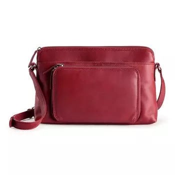 ili Кожаная сумка-органайзер через плечо East-West с RFID-блокировкой Ili, цвет Merlot