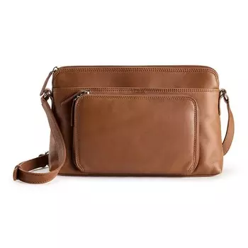 ili Кожаная сумка-органайзер через плечо East-West с RFID-блокировкой Ili, цвет Toffee