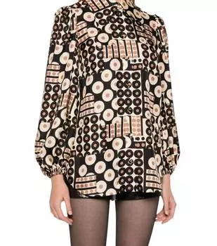 Иллюстрация Рубашка Billow в черном цвете Zimmermann