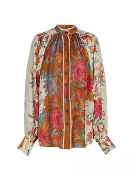 Имбирная свободная блузка Zimmermann, коричневый