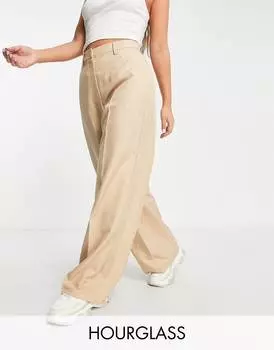 Имбирные широкие брюки в виде песочных часов ASOS DESIGN
