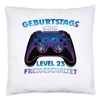 Именинник, уровень 23, разблокированная подушка С Днем Рождения, С Днем Рождения, Контроллер, Консольный геймер Hey!Print