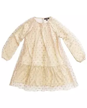 IMOGA Плиссированное платье из сетки и металлика, золото