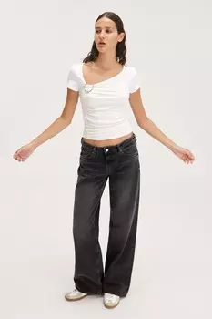 Imoo – мешковатые джинсы с низкой посадкой. Monki, черный