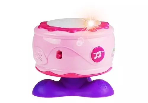 Импортные игрушки Lean Toys, интерактивный игровой барабан для малышей, розовый