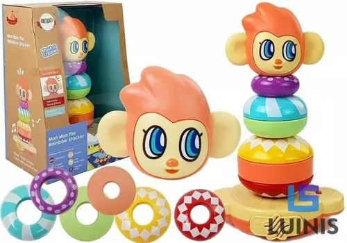 Импортные Lean Toys, Развивающая пирамидка со звуками, обезьянка
