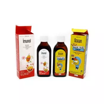 Имунол сироп Orzax, 150 мл + Рыбий жир Ocean Fish Omega 3 King Sakir, 150 мл