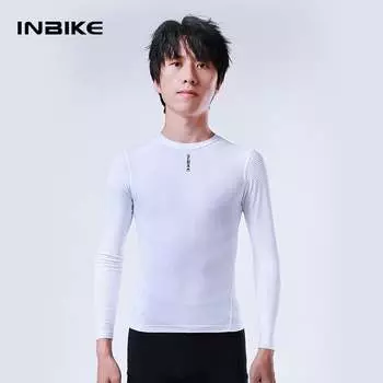 INBIKE быстросохнущая толстовка, нижняя рубашка, мужское нижнее белье для велоспорта, горный дорожный велосипед, топ с длинными рукавами, белый L