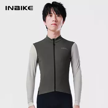 INBIKE флисовая теплая велосипедная одежда для мужчин и женщин осенью и зимой, а также флисовые теплые дорожные велосипедные топы с длинными рукавами Green Rock L